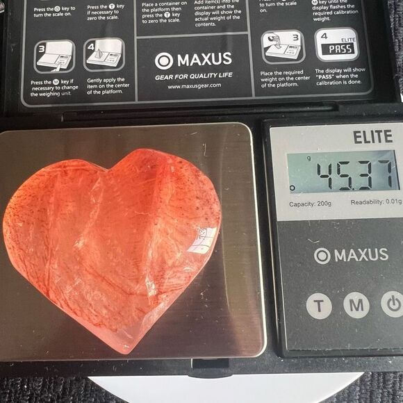 Fire Quartz‎ Crystal Heart (#2) - Picture 13 of 14